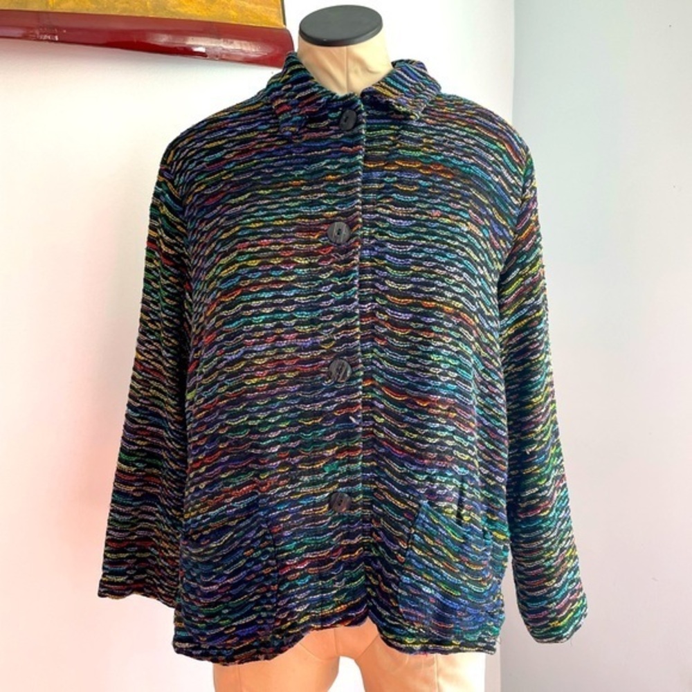 Vintage Chico’s Colorful Silk Blazer / Sweater